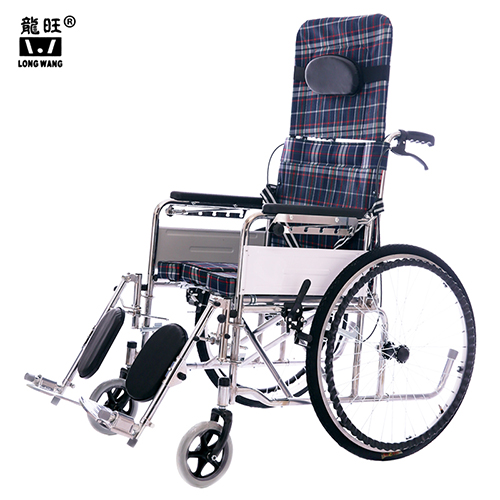 Chrome plated Foldable Bedpan Manual Wheelchair